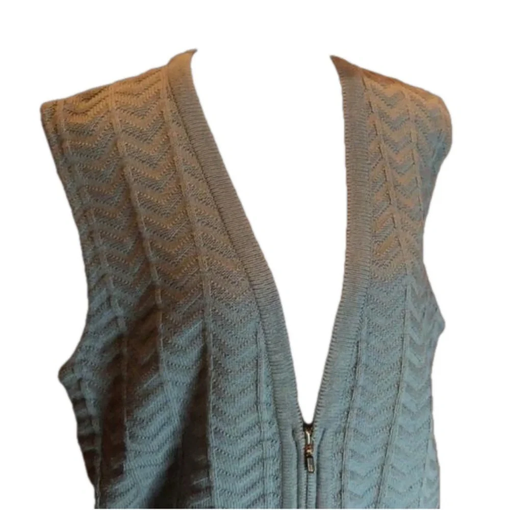 EASTBROOK Clothing Company Gray Zip Front Sweater Vest Size M - Picture 4 of 9